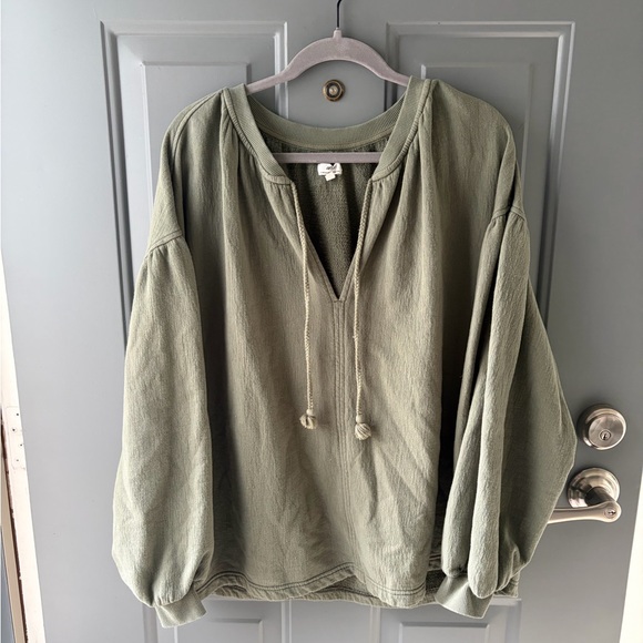 Aerie Olive Green Easy Street Pullover Sweater - Picture 3 of 12